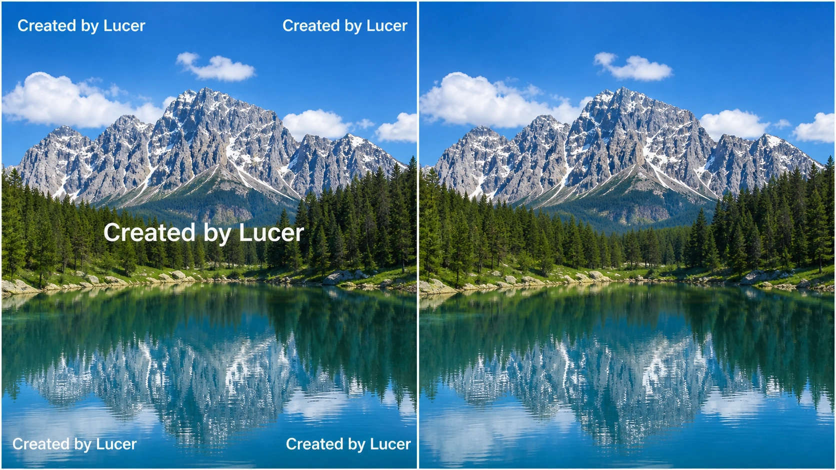 Image Watermark Remover before and after cleanup | Lucer